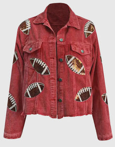 Vintage Red Football Jacket