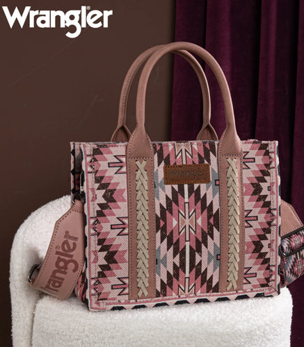 Wrangler Dark Pink Southwestern Tote/Crossbody