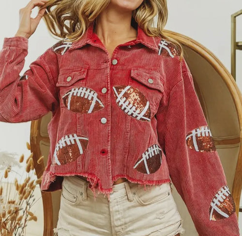 Vintage Red Football Jacket