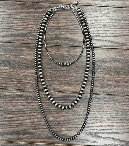 Navajo Beaded 3 Strand Necklace