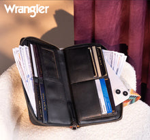 Load image into Gallery viewer, Wrangler Black Southwestern Art Print Wallet