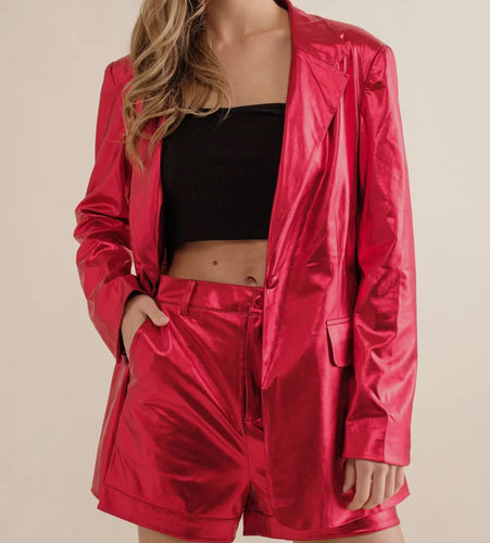 Red Metallic Blazer