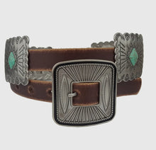 Load image into Gallery viewer, Brown Western Distressed Belt