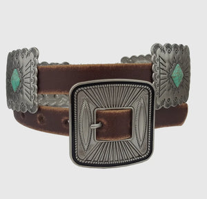 Brown Western Distressed Belt