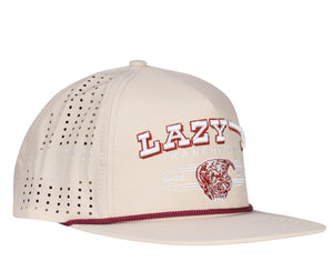 Lazy J Ranch Tan Embroidered Performance Trucker Rope Hat