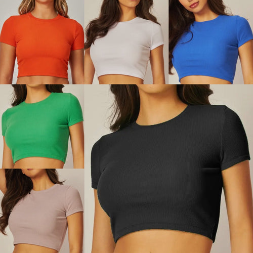 Solid Crop Tops