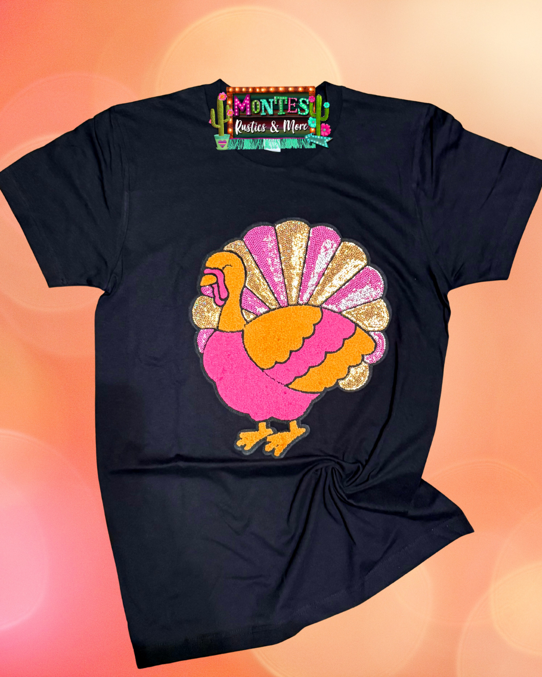 Pink Sequined Turkey Tee