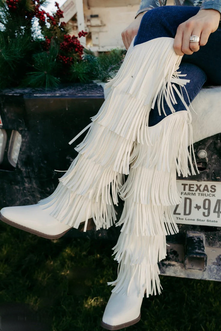 Frosted Fringe Boots