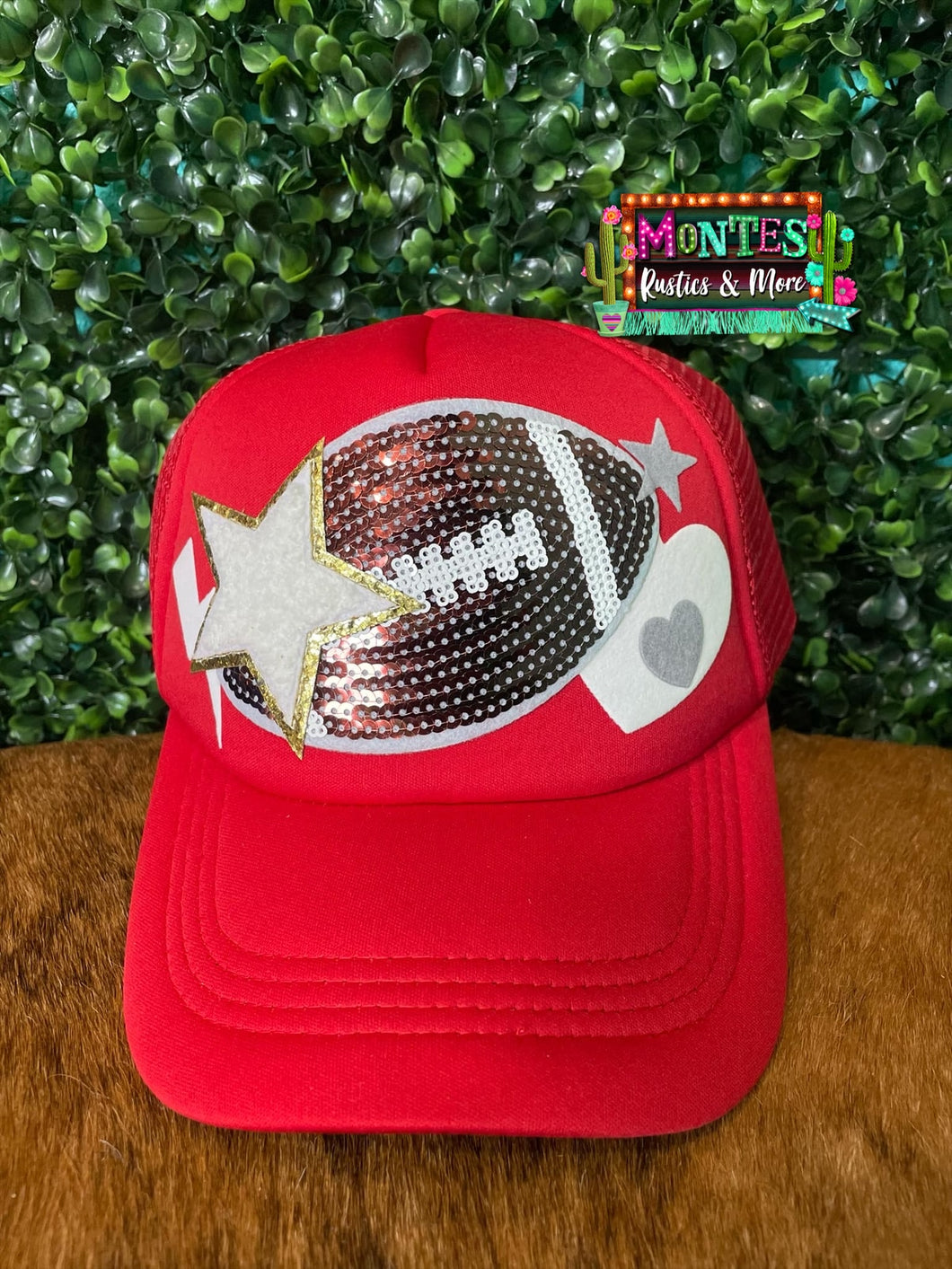 Red Football Trucker Hat