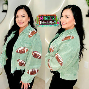 Vintage Green Football Jacket