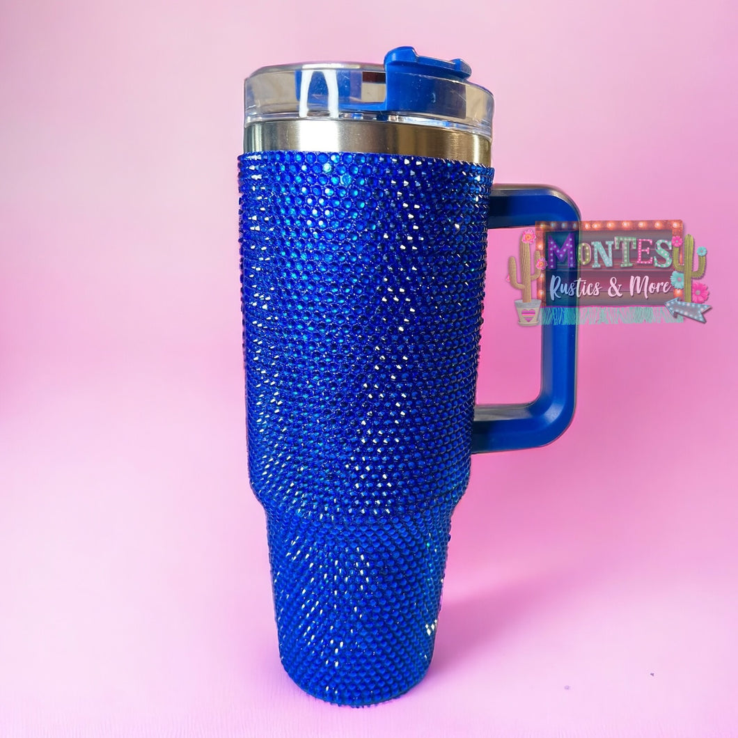 Blue Rhinestone Tumbler