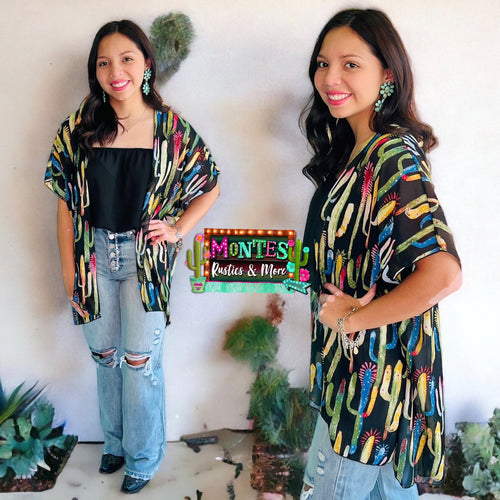 Black Cactus Kimono