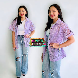 Lavender Crochet Top