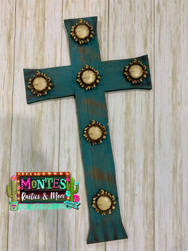 Turquoise Antler Cross