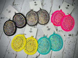 Oval Rhinestone Earrigns