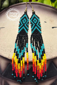 Aztec Sea Bead Earrings