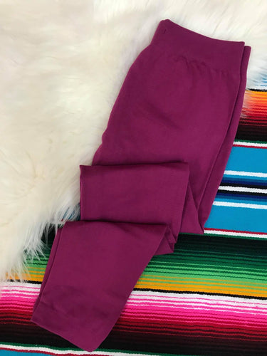 Magenta Fleece Leggings