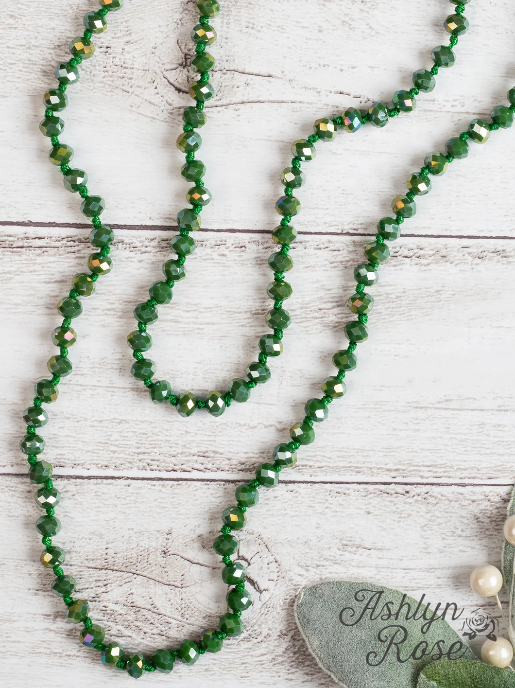 Olive Green Beaded Necklace