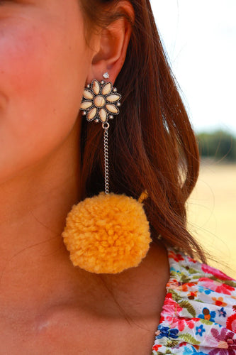 What The Fluff Mustard Earrings