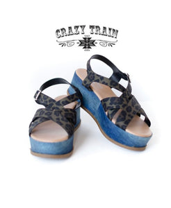 Wild Denim Wedge