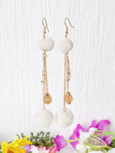 Load image into Gallery viewer, Double the Pom Earrings- Cream