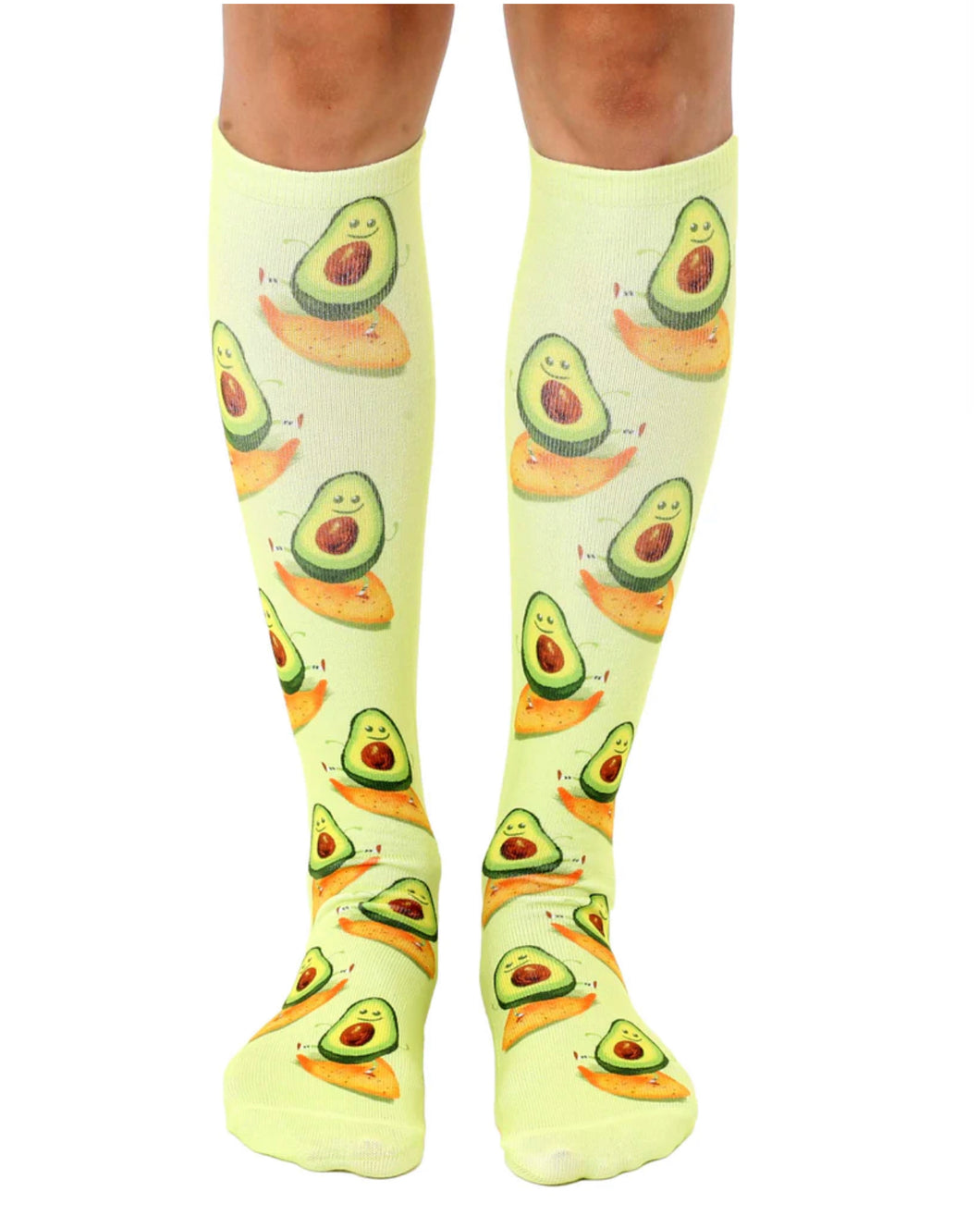 Surfing Avocado Knee High Socks